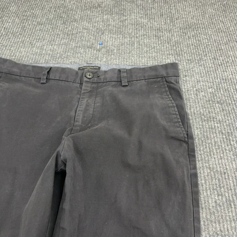 Banana Republic Aiden Chino Pants Mens 35x32 Black Cotton Spandex Slim Casual